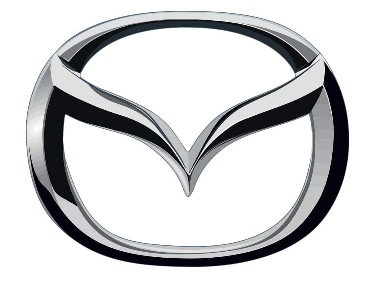 Biểu tượng Mazda với M hình cánh trong hình oval