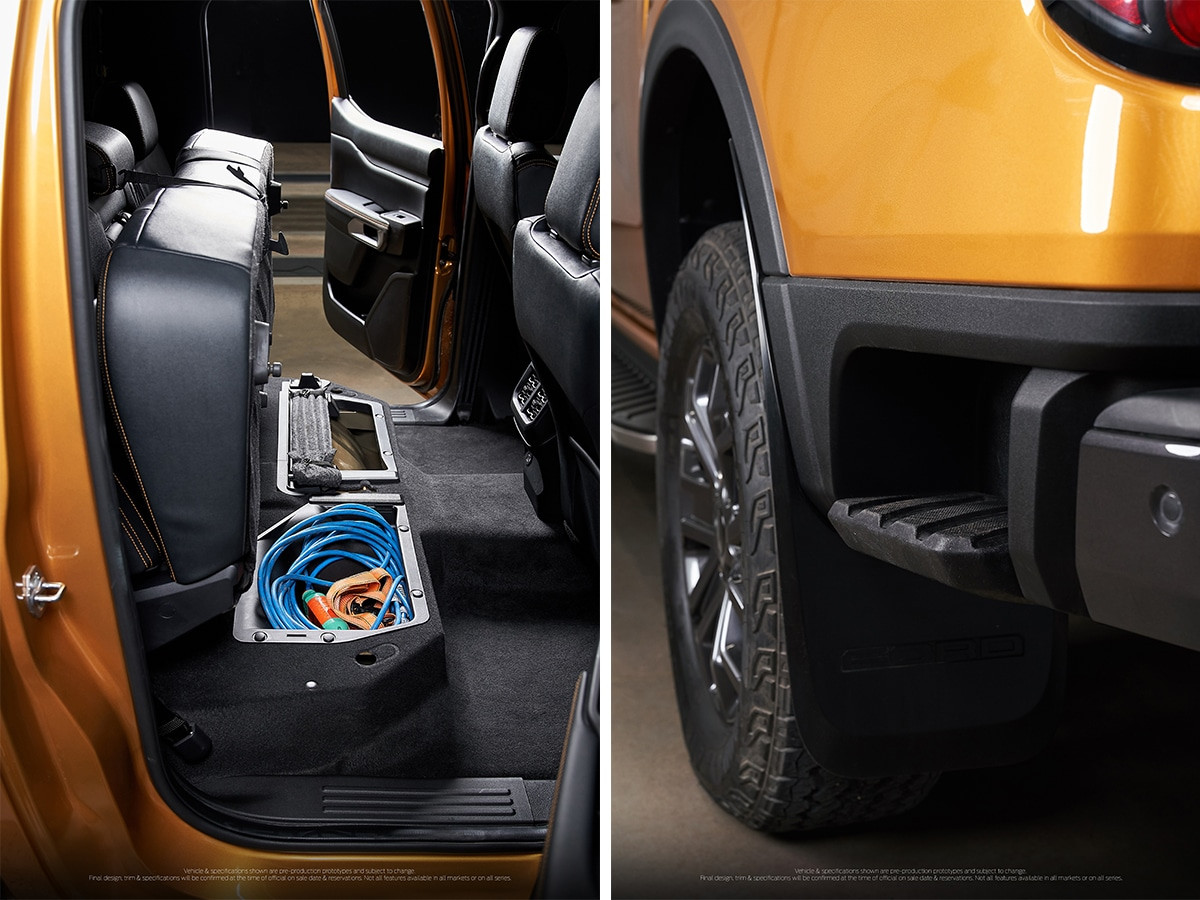 Chi tiết bậc bước phía sau Ford Ranger 2022 hỗ trợ lên thùng xe dễ dàng