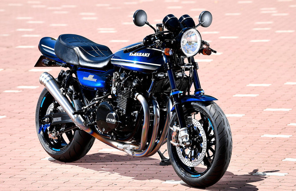 Chi tiết dàn đầu của Kawasaki Z1 RCM-619 với phuộc Ohlins và bộ vành OZ Racing