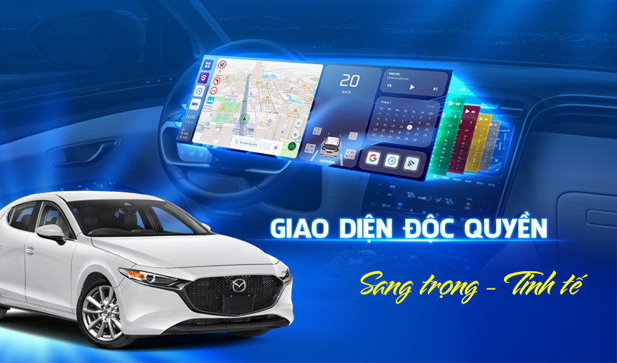 Giao diện độc quyền Safeview hiện đại trên màn hình Android Mazda 3