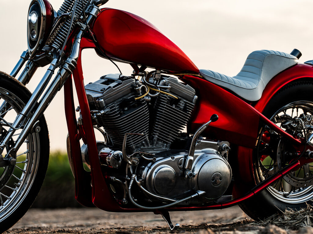 Khối động cơ Harley nguyên bản được nâng cấp hiệu suất nhẹ và bố trí đẹp mắt