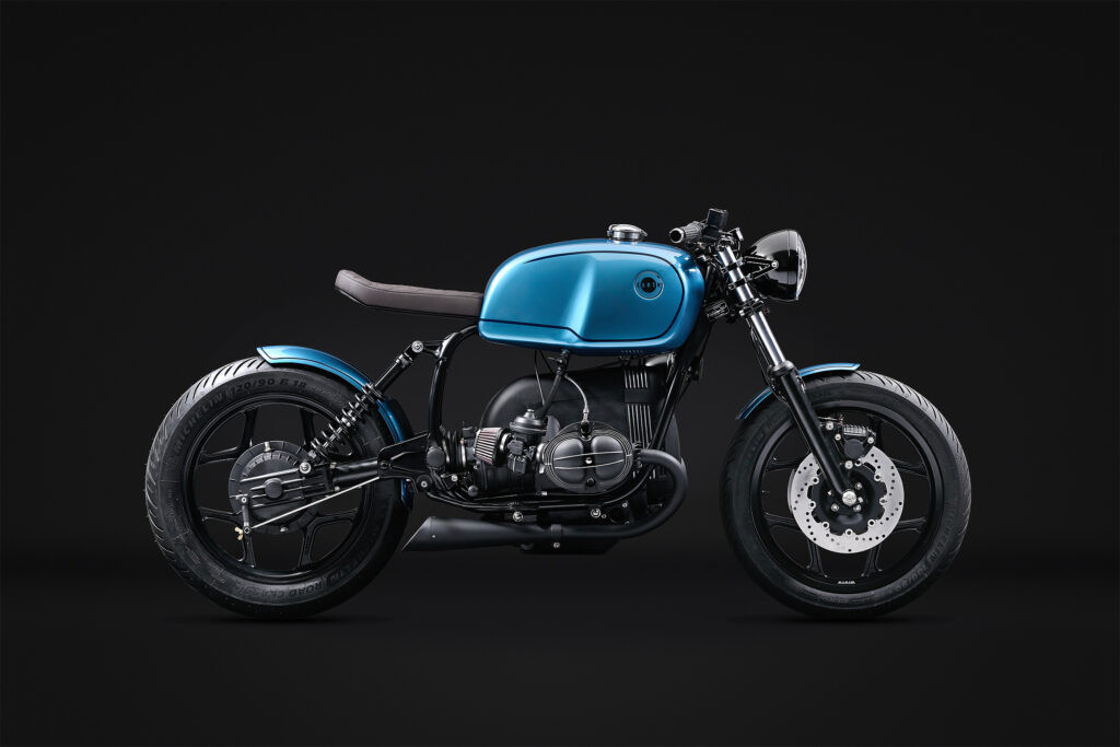 Khung xe BMW R100RT được tái thiết kế hoàn toàn với lớp sơn tĩnh điện đen bóng và cấu trúc đơn giản hóa