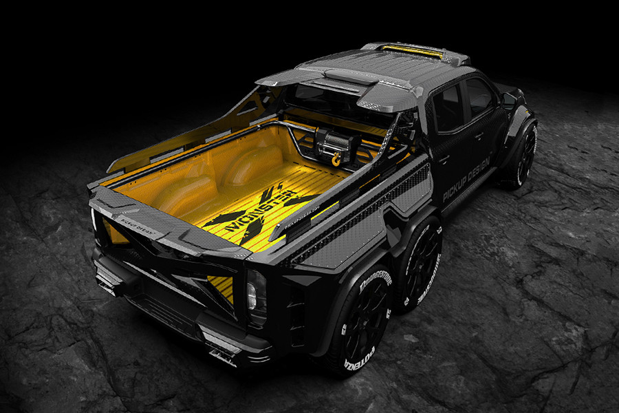 Tổng thể thiết kế bên sườn Mercedes-Benz EXY Monster X 6X6
