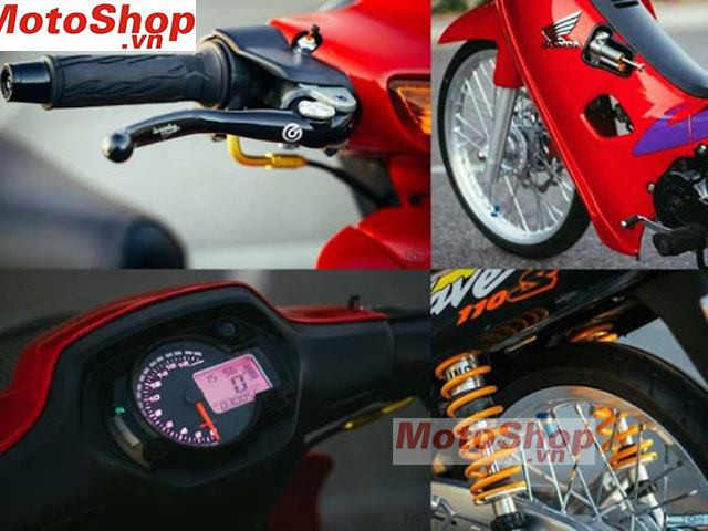 Wave 110 độ kiểng với dàn đầu carbon và đồ chơi hiệu