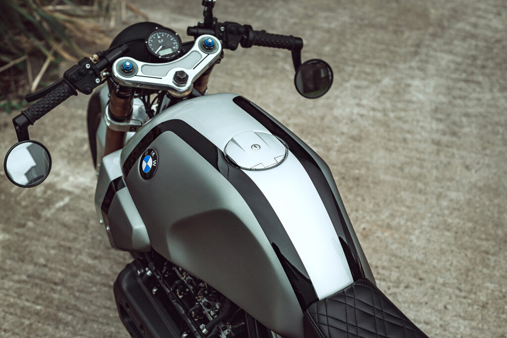 Diamond stitched leather seat
