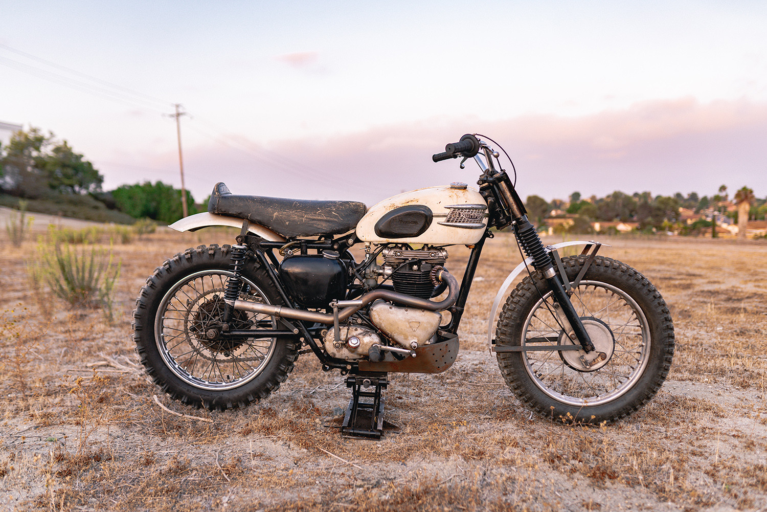 Paul Hartman bên xe Triumph Desert Sled