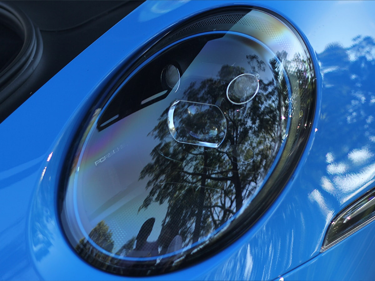 Porsche GT3 headlight close up