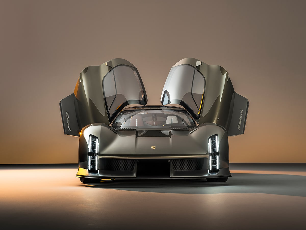 Porsche mission x concept front with doors up