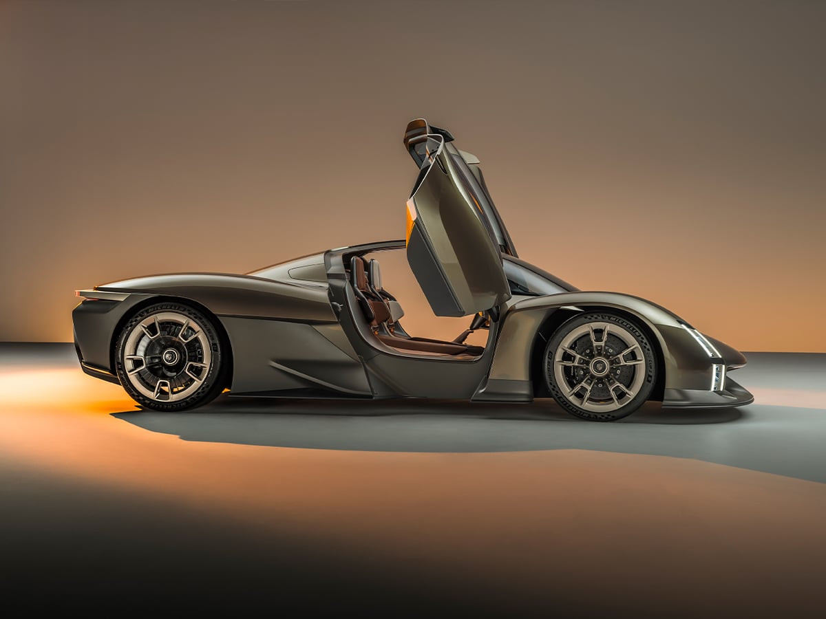 Porsche mission x concept side with the doors open