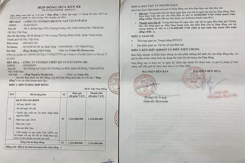 Alt: Hợp đồng mua bán xe ô tô cần công chứng