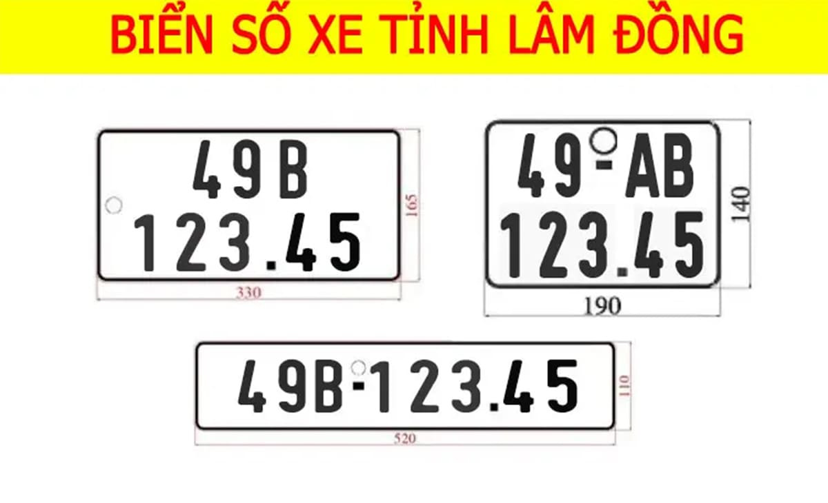 Biển số xe 49 của tỉnh Lâm Đồng