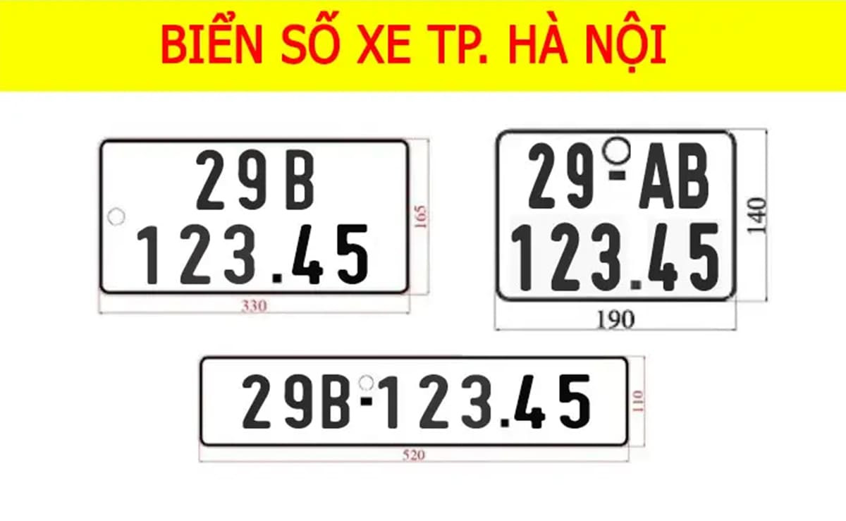Các loại biển số xe tại Việt Nam
