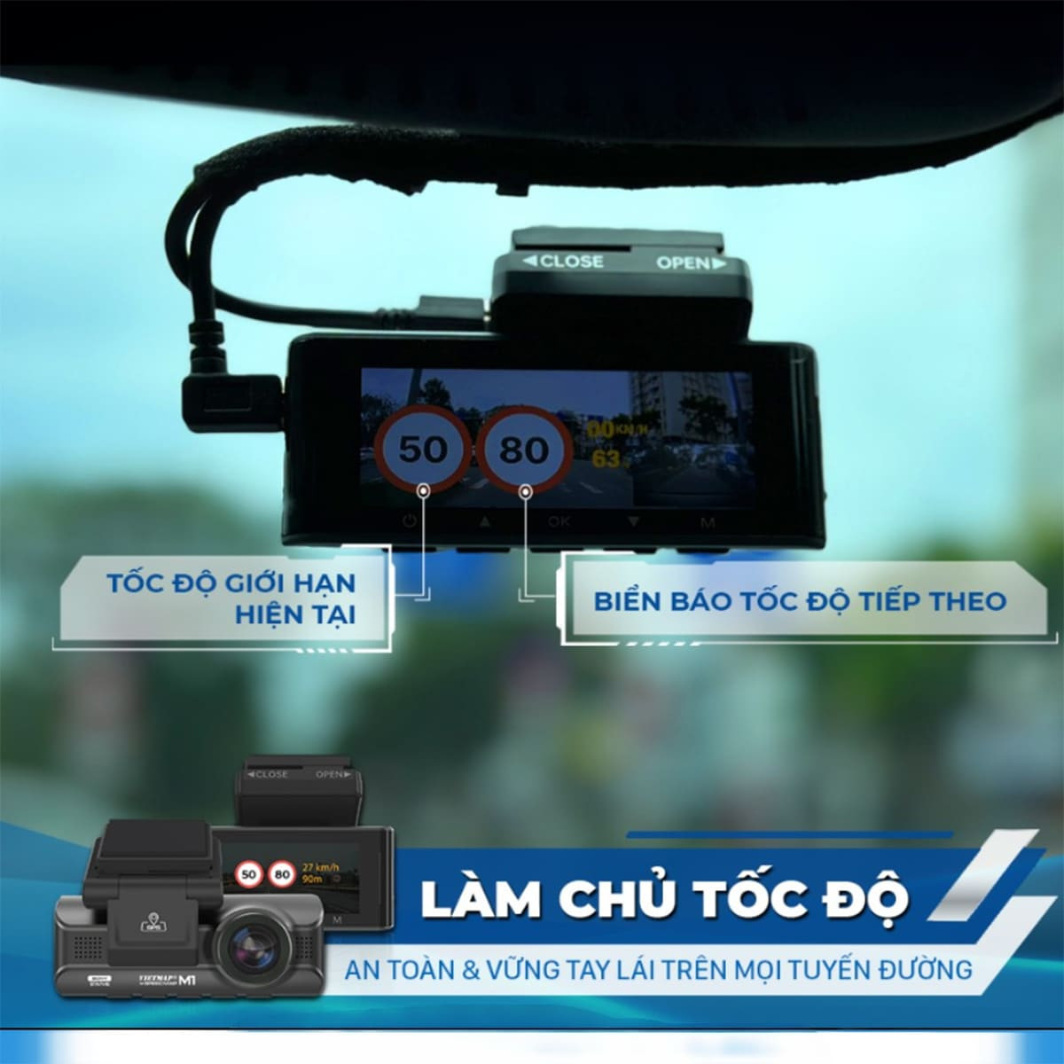 Camera hành trình VietMap M1 nổi bật với thiết kế hiện đại