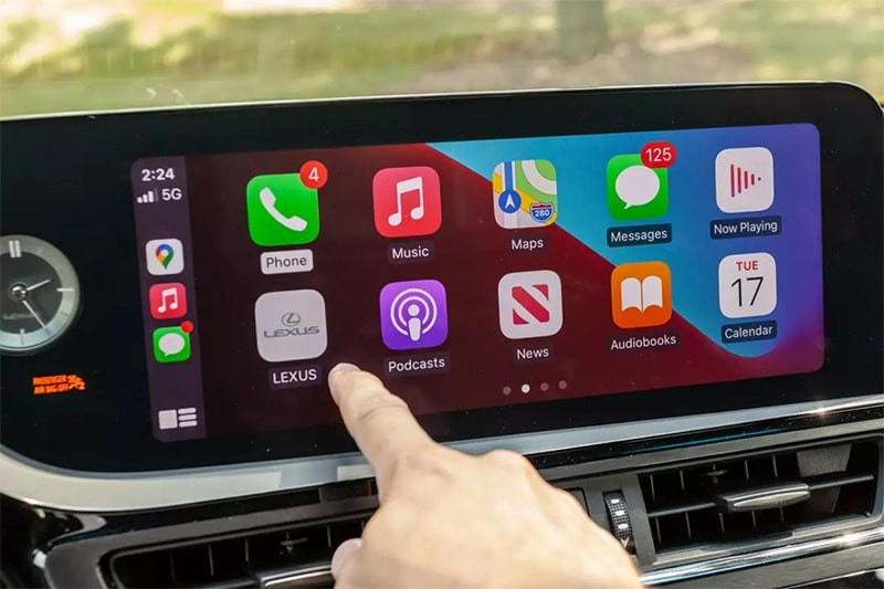 Giao diện Apple Carplay trên màn hình ô tô