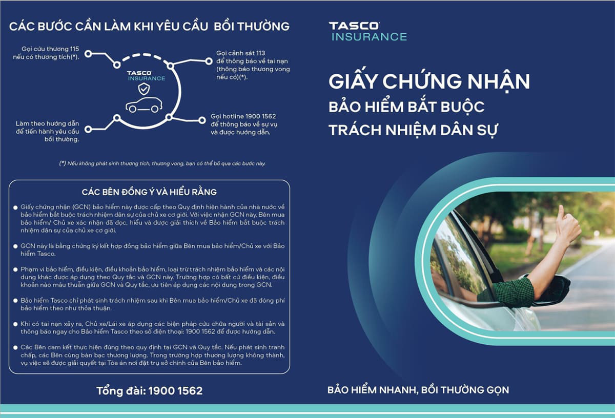Giấy chứng nhận bảo hiểm bắt buộc Tasco