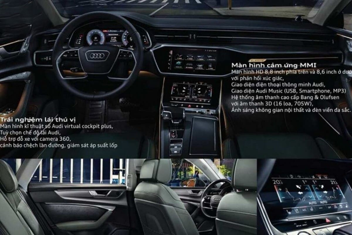 Hệ thống giải trí tiên tiến trên Audi A7 2025