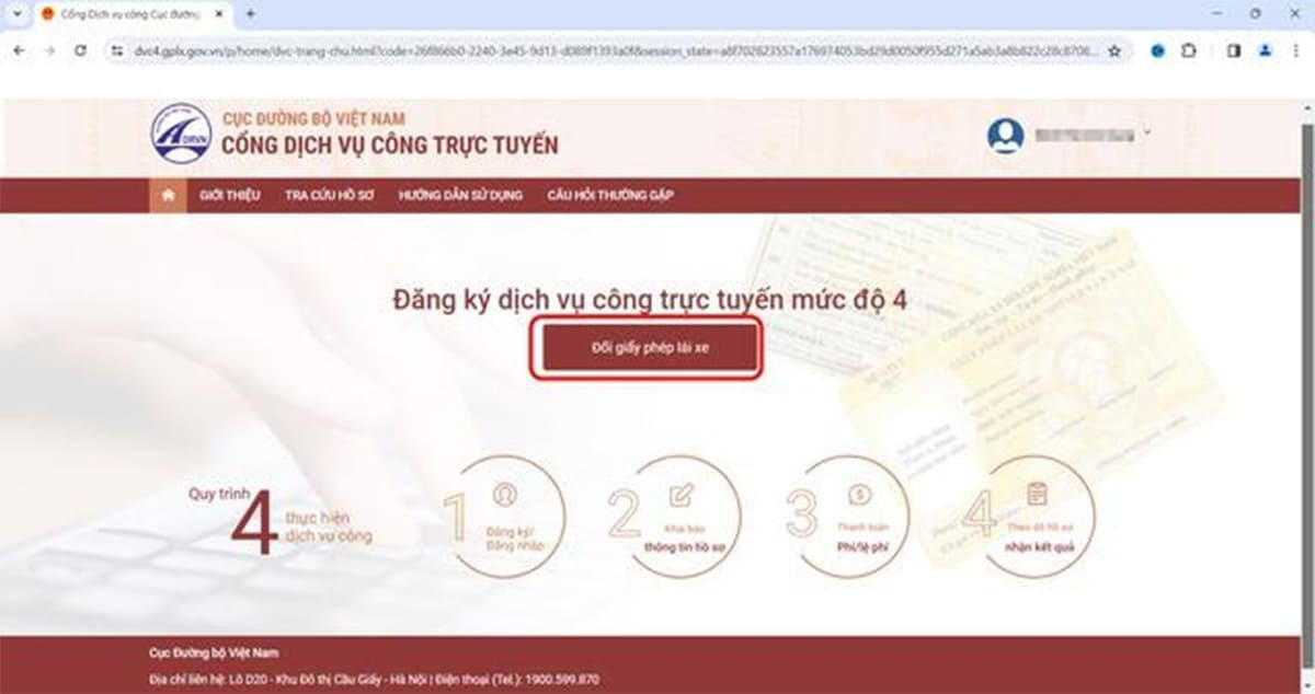 Hướng dẫn đổi giấy phép lái xe trực tuyến