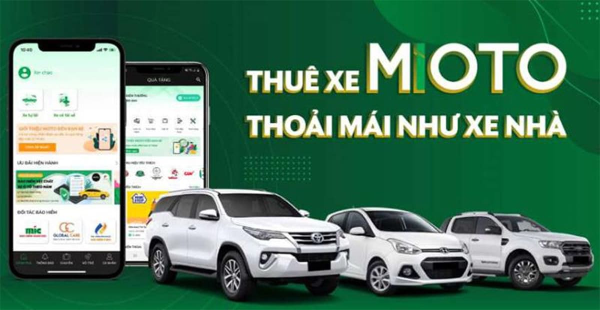 Mioto - ứng dụng thuê xe tự lái tiện ích