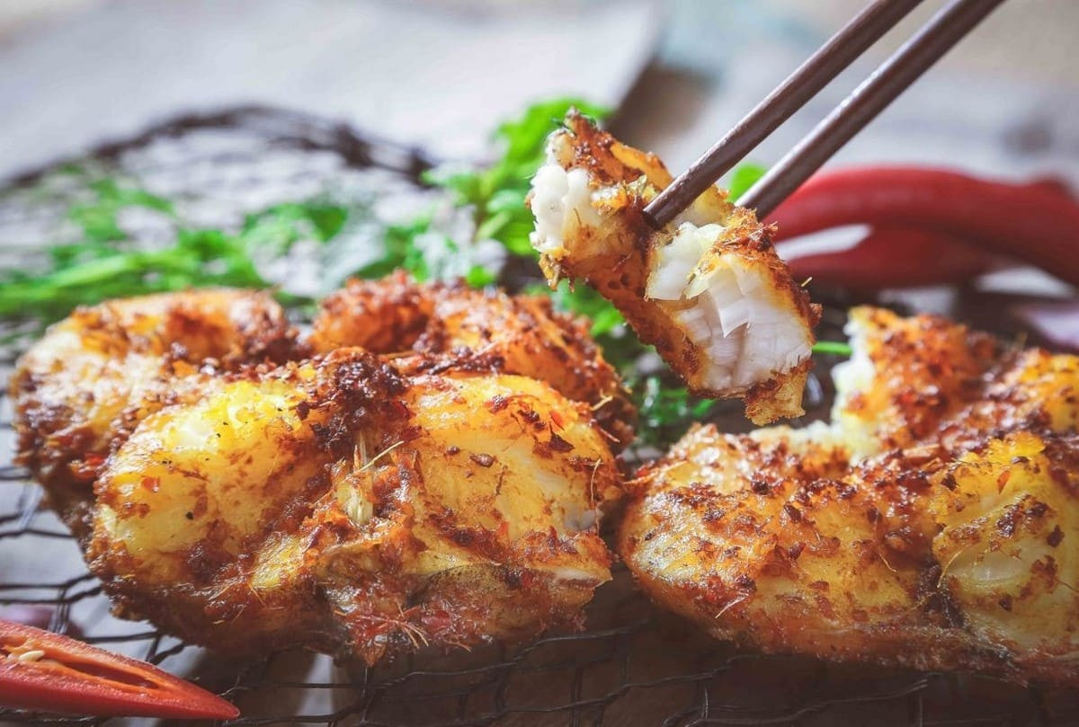 Món cá hồ Đại Lải nướng