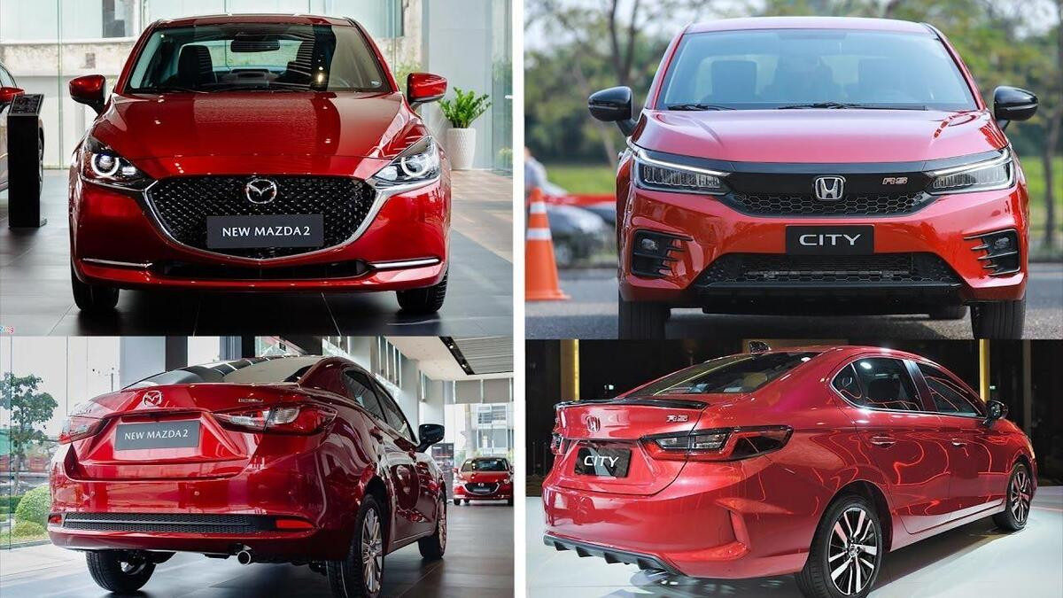 Ngoại thất Honda City và Mazda 2