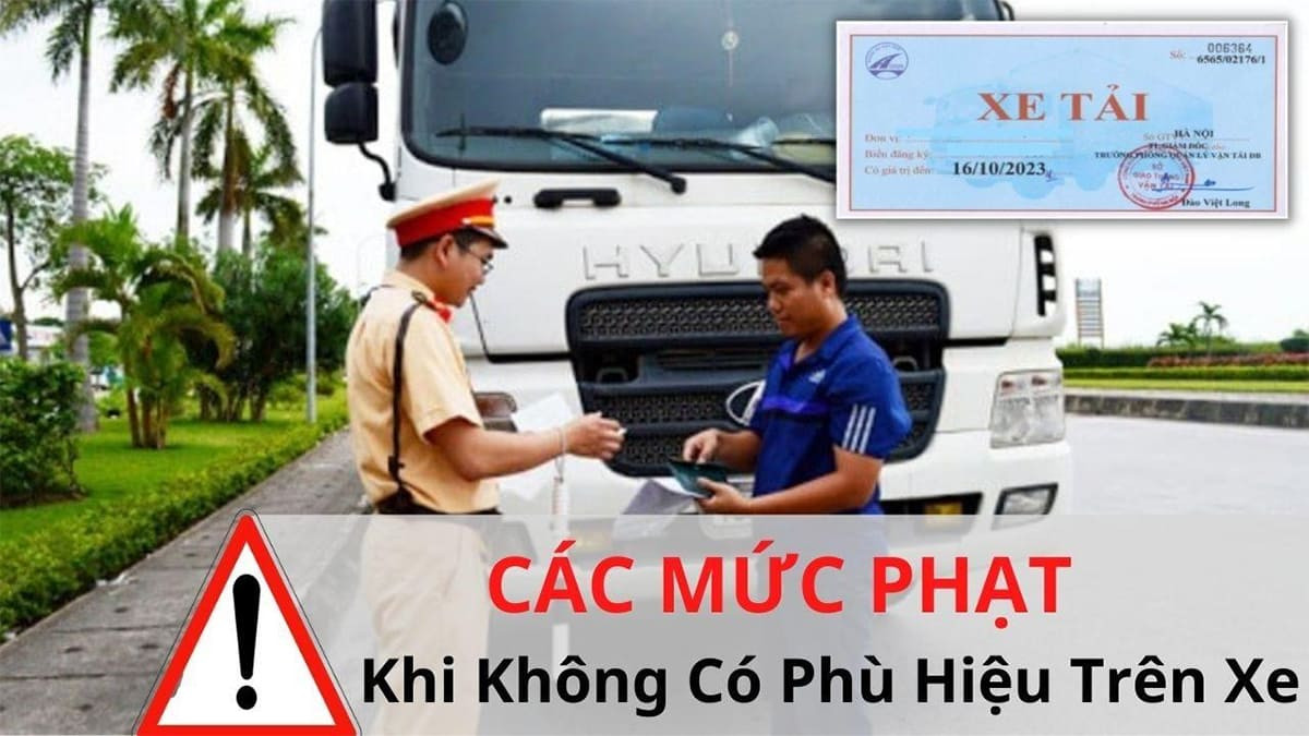 Phù hiệu xe tải trên kính chắn gió