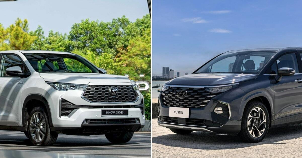 So sánh giá bán giữa Innova Cross Hybrid và Hyundai Custin