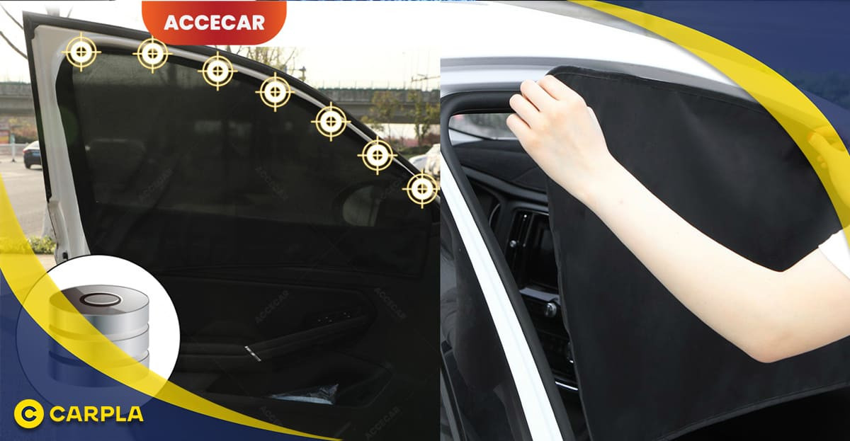 Tấm che nắng ô tô nam châm rất tiện lợi khi sử dụng