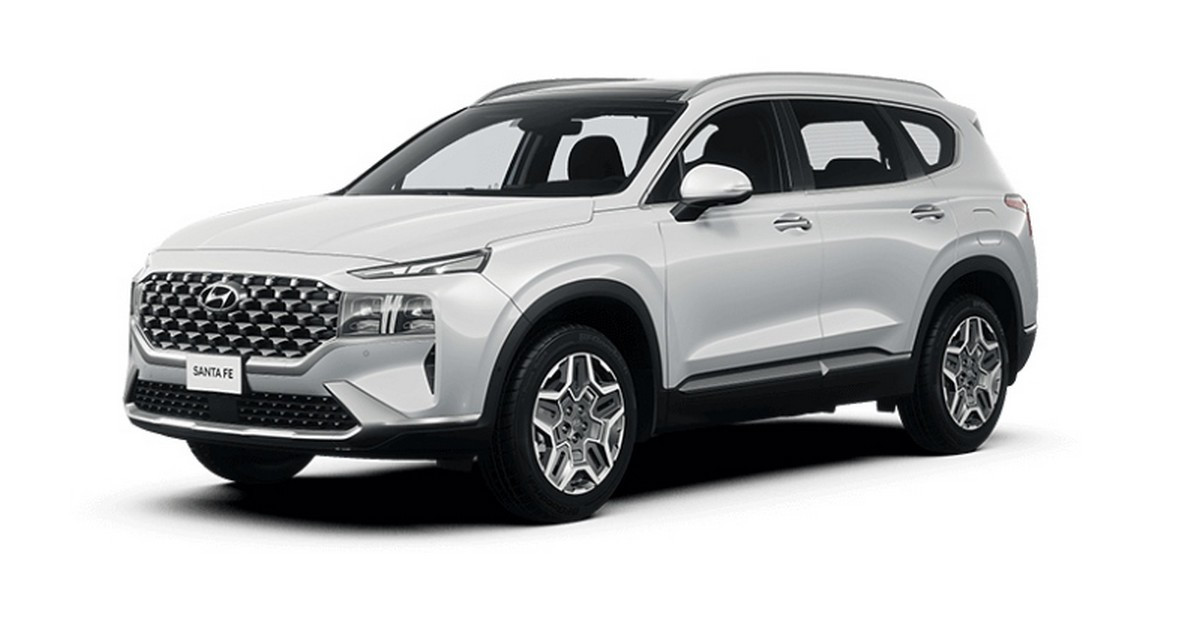 Xe Hyundai Santa Fe màu trắng